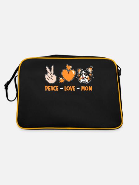 Papillon Peace Love Chien Maman - Sac Retro - noir/or - Dos