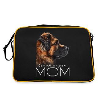 Leonberger Mama - Retro Tasche - Schwarz/Gold - Hinten