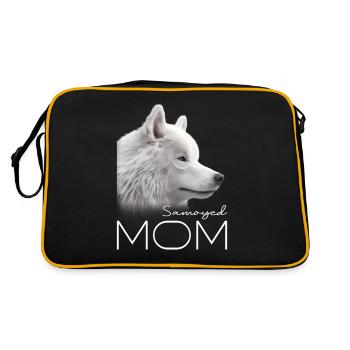 Samoyed Mama - Retro Tasche - Schwarz/Gold - Hinten
