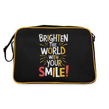 Light up the world with your smile - Retro Bag - black/gold - Back