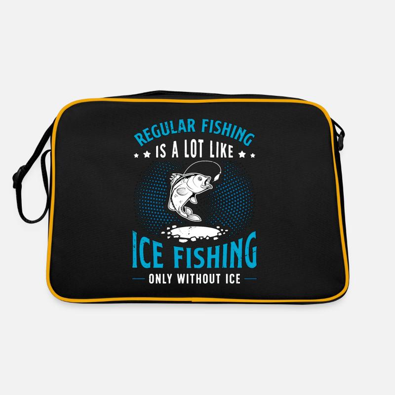 Pêche sur glace La pêche régulière est beaucoup gelée Lac Sac Retro