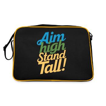 Goals High, Stand tall – pure motivation - Retro Bag - black/gold - Back