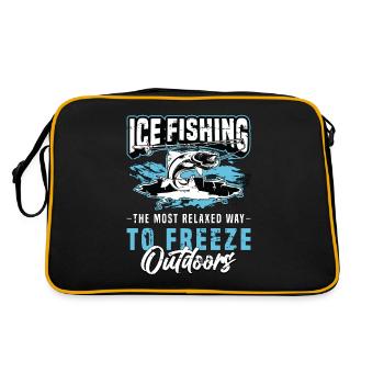 Ice Fishing The Most Relaxed Way To Frozen Lake - Retro Tasche - Schwarz/Gold - Hinten