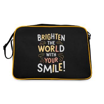 Erhelle Die Welt Mit Deinem Lächeln - Retro Tasche - Schwarz/Gold - Hinten