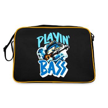 Pêche à l’achigan Jouer à l’achigan Amateur de pêche à l’achigan Pêcheur - Sac Retro - noir/or - Dos