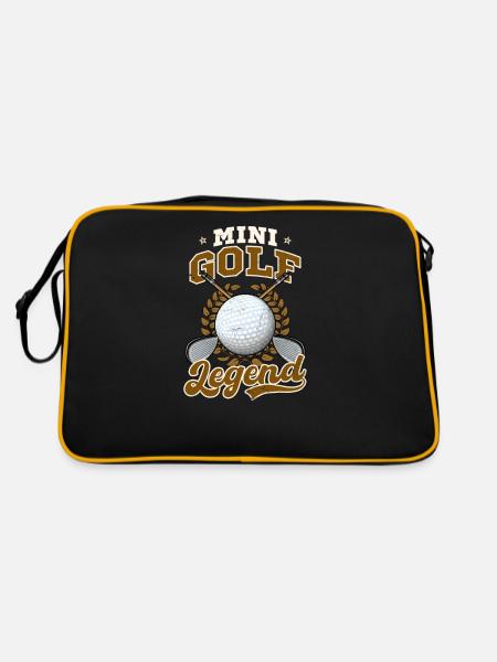 Minigolf-Legende - Retro Tasche - Schwarz/Gold - Hinten