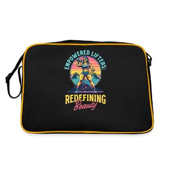 Weibliche Bodybuilderin ermächtigt, Schönheit neu zu definieren - Retro Tasche - Schwarz/Gold - Hinten