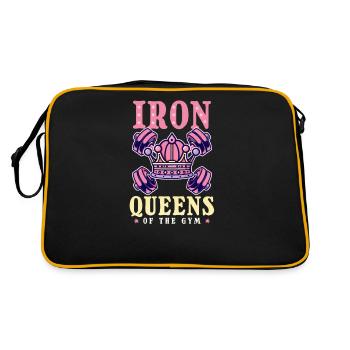 Bodybuilderin Iron Queen des Fitnessstudios - Retro Tasche - Schwarz/Gold - Hinten