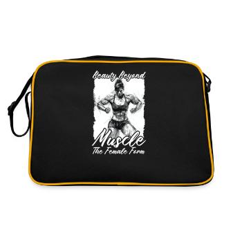 Weibliche Bodybuilderin Schönheit jenseits der Muskeln - Retro Tasche - Schwarz/Gold - Hinten