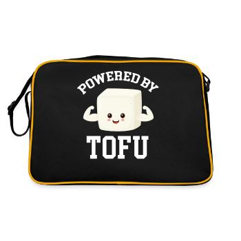 Propulsé par Tofu, Tempeh, Miso Asiatique, Brocoli Végétarien - Sac Retro - noir/or - Dos