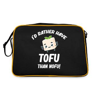 Je préfère avoir du tofu que du tempeh nofu, du miso asiatique - Sac Retro - noir/or - Dos