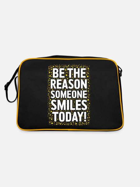 Be the reason for a smile today - Retro Bag - black/gold - Back