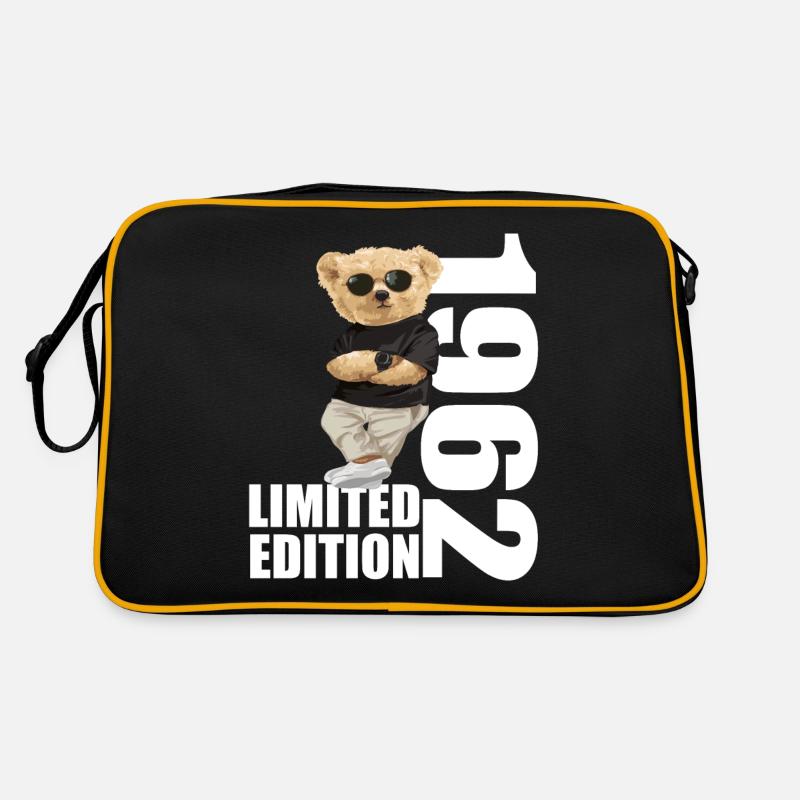 Limited Edition 1962 Bär Bären Geburtstag 1962 - Retro Tasche - Schwarz/Gold