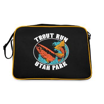 Trout Fishing Trout Run Utah Park Sportfishing - Retro Tasche - Schwarz/Gold - Hinten