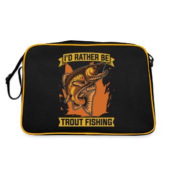 Pêche à la truite Je préfère être la pêche à la mouche à la truite - Sac Retro - noir/or - Dos