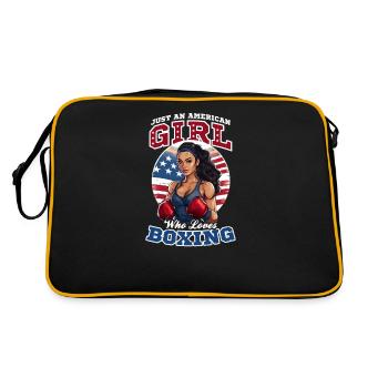 Boxing American Girl Loves Boxing - Retro Bag - black/gold - Back