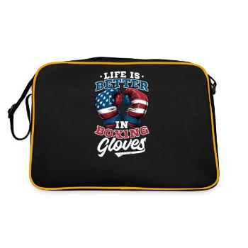 Boxing Better With Boxing Gloves America - Retro Bag - black/gold - Back
