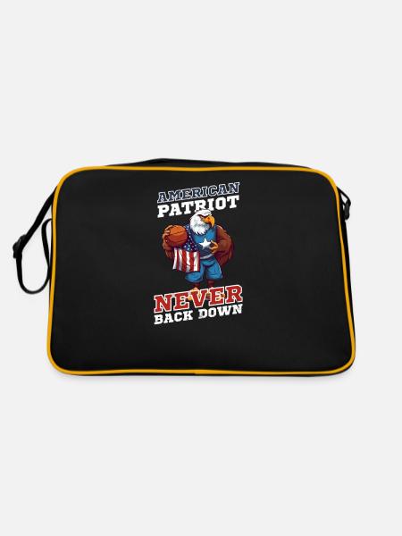 4th Of July Basketball American Patriot - Retro Bag - black/gold - Back