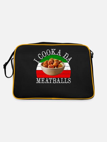 Cadeaux pour les amateurs de boulettes de viande - Sac Retro - noir/or - Dos