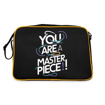 You Are A Masterpiece Motivationskunst - Retro Bag - black/gold - Back