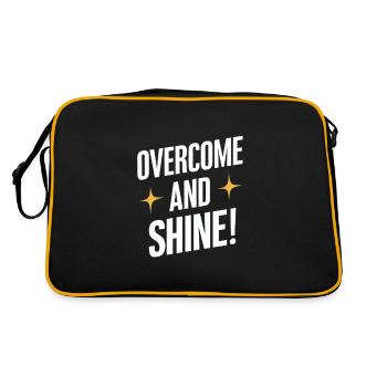 Überwinde Und Strahle Wie Ein Stern - Retro Tasche - Schwarz/Gold - Hinten