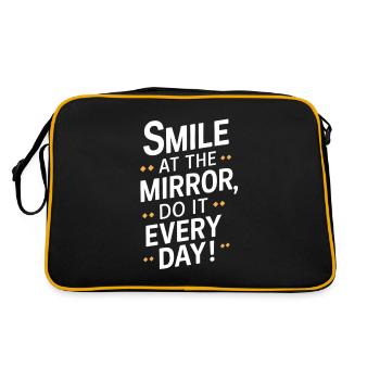 Smile in the mirror every day - Retro Bag - black/gold - Back