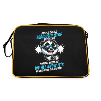 Giant Panda Panda Bear - Retro Bag - black/gold - Back
