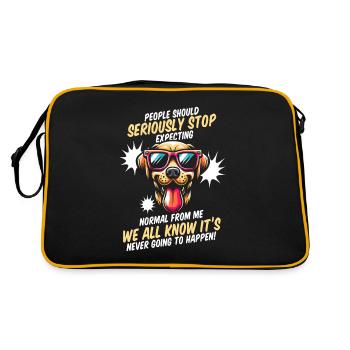Labrador - Retro Tasche - Schwarz/Gold - Hinten
