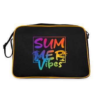 Ambiance estivale Palmier coloré Été rétro - Sac Retro - noir/or - Dos