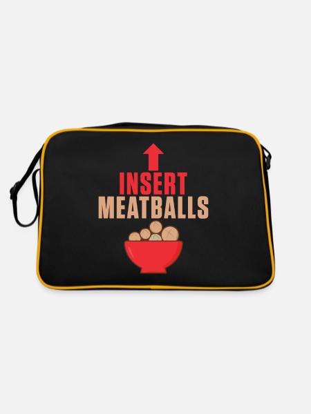 Meatball Lovers Gifts - Retro Bag - black/gold - Back