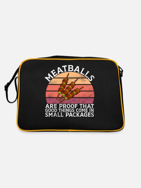 Cadeaux pour les amateurs de boulettes de viande - Sac Retro - noir/or - Dos