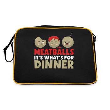 Cadeaux pour les amateurs de boulettes de viande - Sac Retro - noir/or - Dos