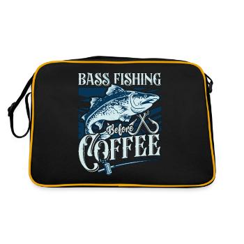 Bass Fishing Before Loves Fly Fishing Coffee Lover - Sac Retro - noir/or - Dos