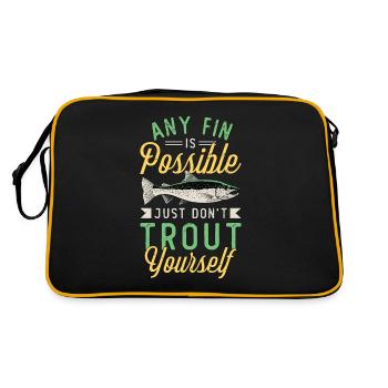 Trout Fishing Any Fin Is Possible Just Fly Fishing - Retro Bag - black/gold - Back