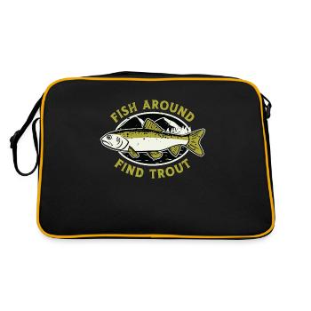 Pêche à la truite Poisson autour Trouver un pêcheur de truite - Sac Retro - noir/or - Dos