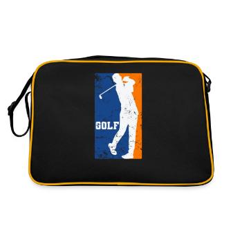 Golf Abschlag Eisen Trendsport Abschlag Golfball - Retro Tasche - Schwarz/Gold - Hinten