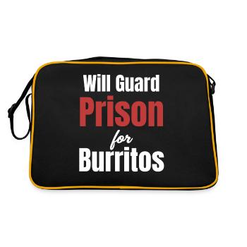 Gets Prison For Burritos Guarding Funnier - Retro Bag - black/gold - Back