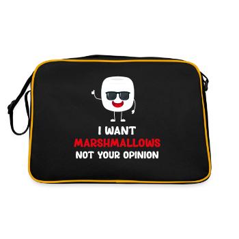 Je veux de la guimauve, pas ton avis, du cacao, - Sac Retro - noir/or - Dos