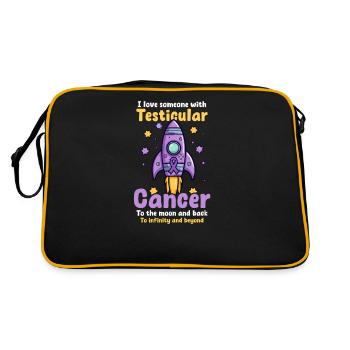 Testicular Cancer Awareness Love To Moon And Back - Retro Bag - black/gold - Back