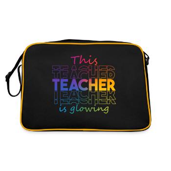 This Teacher Is Glowing Hello Summer Funny End Of - Retro Bag - black/gold - Back