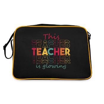 This Teacher Is Glowing Hello Summer Funny End Of - Retro Bag - black/gold - Back