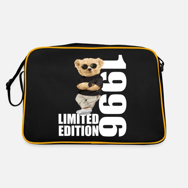 Limited Edition 1996 Bär Bären Geburtstag 1996 - Retro Tasche - Schwarz/Gold