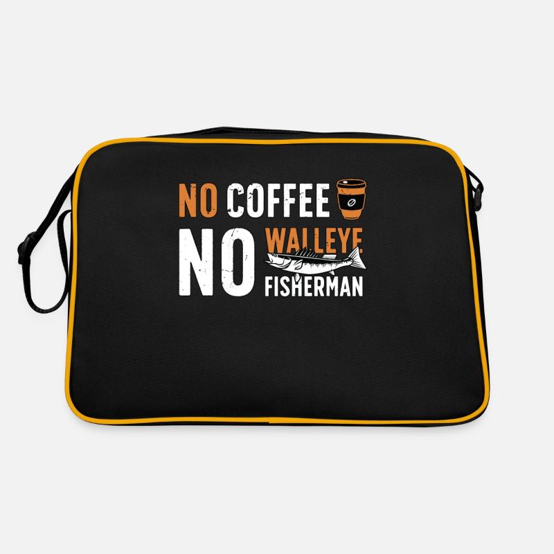 Pêcheur de doré Pas de café Pas de canne à pêche Café Sac Retro