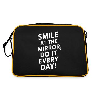 Souriez tous les jours lorsque vous vous regardez dans le miroir - Sac Retro - noir/or - Dos