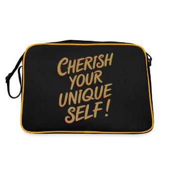 Cherish Your Unique Self Motivation - Retro Bag - black/gold - Back