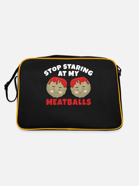 Cadeaux pour les amateurs de boulettes de viande - Sac Retro - noir/or - Dos