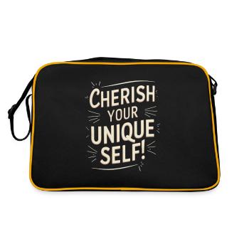 Cherish Your Unique Self Motivation - Retro Bag - black/gold - Back
