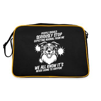Border Collie - Retro Bag - black/gold - Back