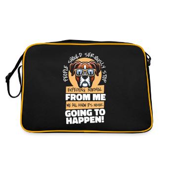 Boxer Chien Boxer Allemand - Sac Retro - noir/or - Dos