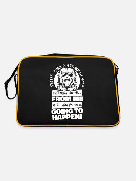 Old English Shepherd Bobtail - Retro Bag - black/gold - Back